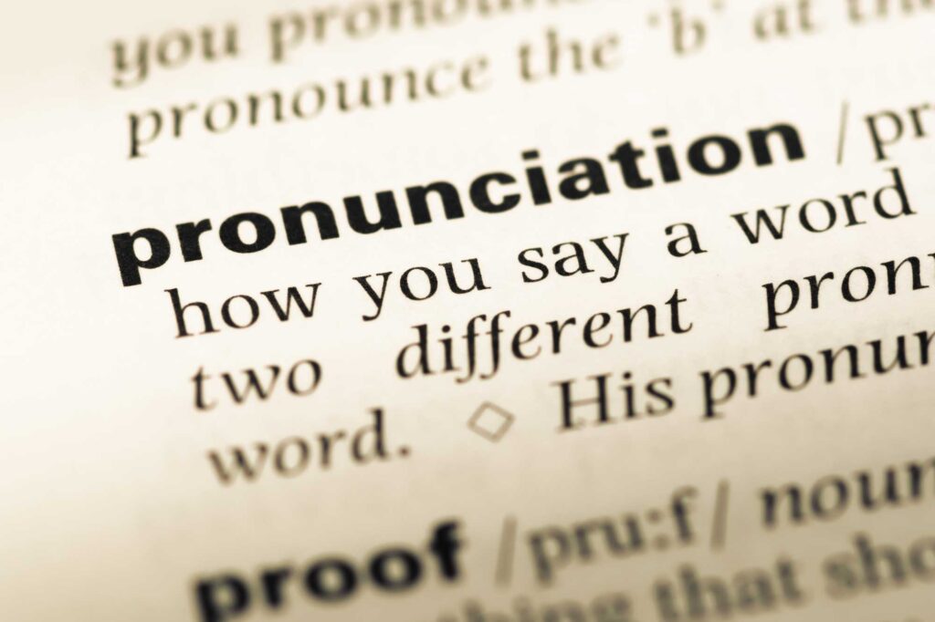 pronunciation of a in english words